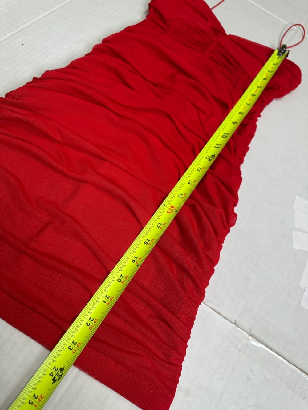 Revolve Superdown Kambella Red Mini Dress Ruched Bodycon Mesh Womens Size XS - Picture 9 of 11